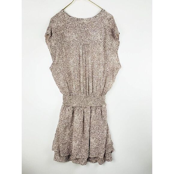 Rails Angelina Leopard-Print Sand Cheetah Linen-Blend Tiered Mini Dress Size XL - Picture 8 of 8